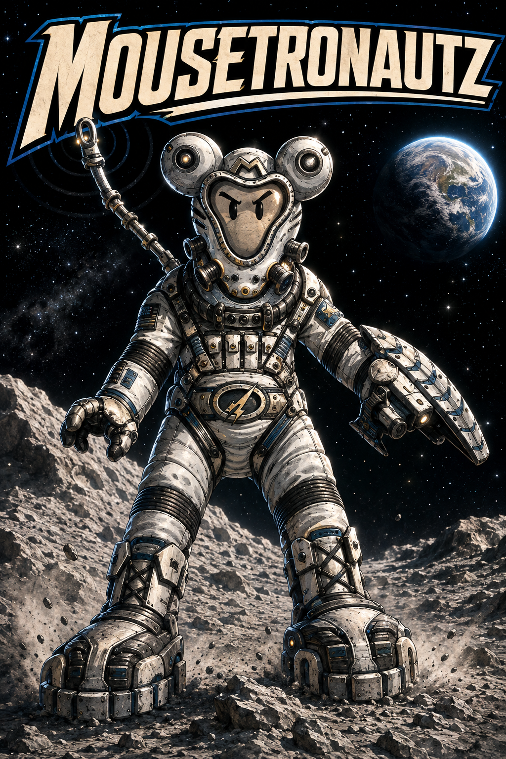 AI concept artwork of the Mousetronautz spacesuit