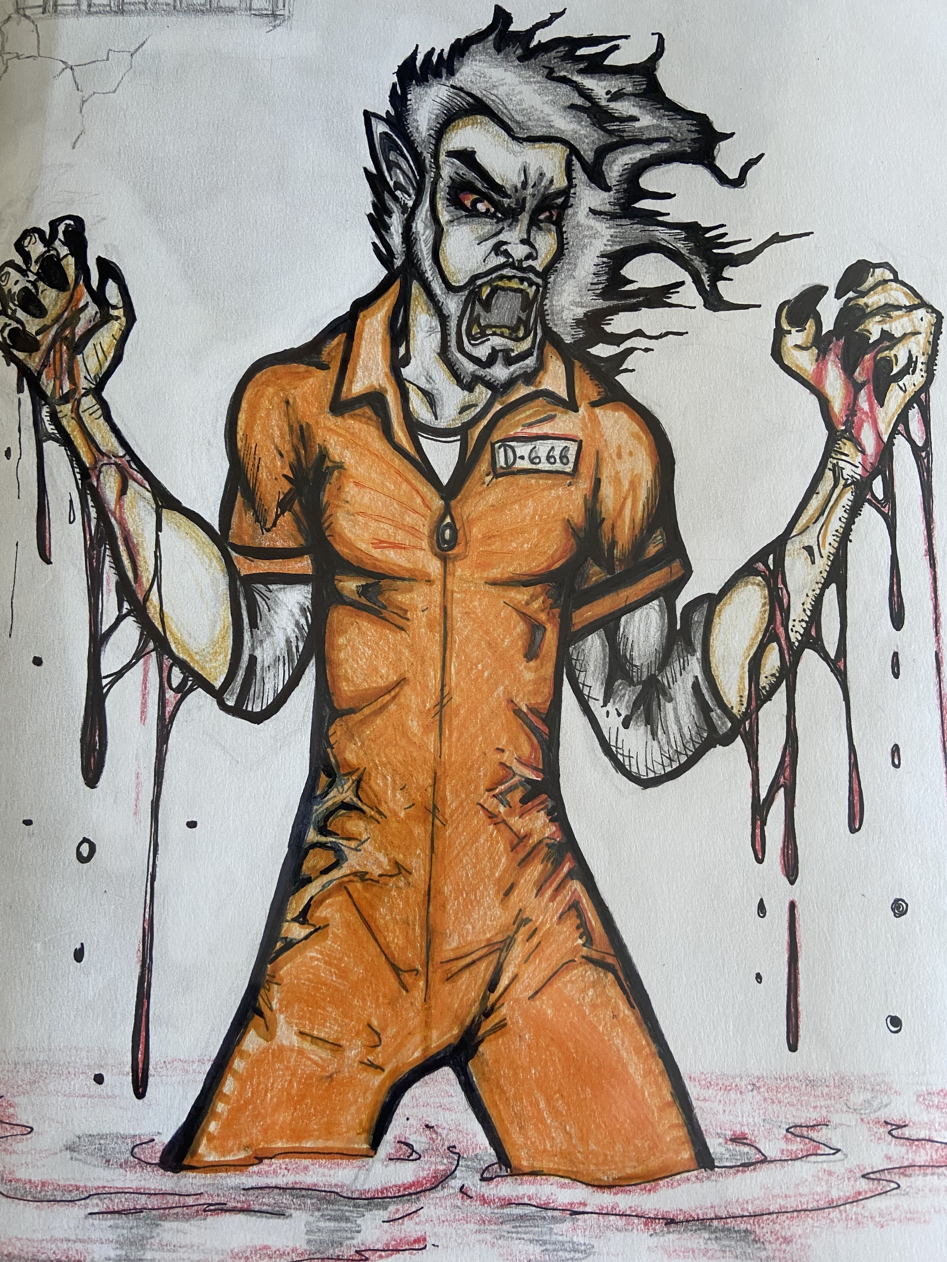 Original colored artwork of Vlad from Cellblock D