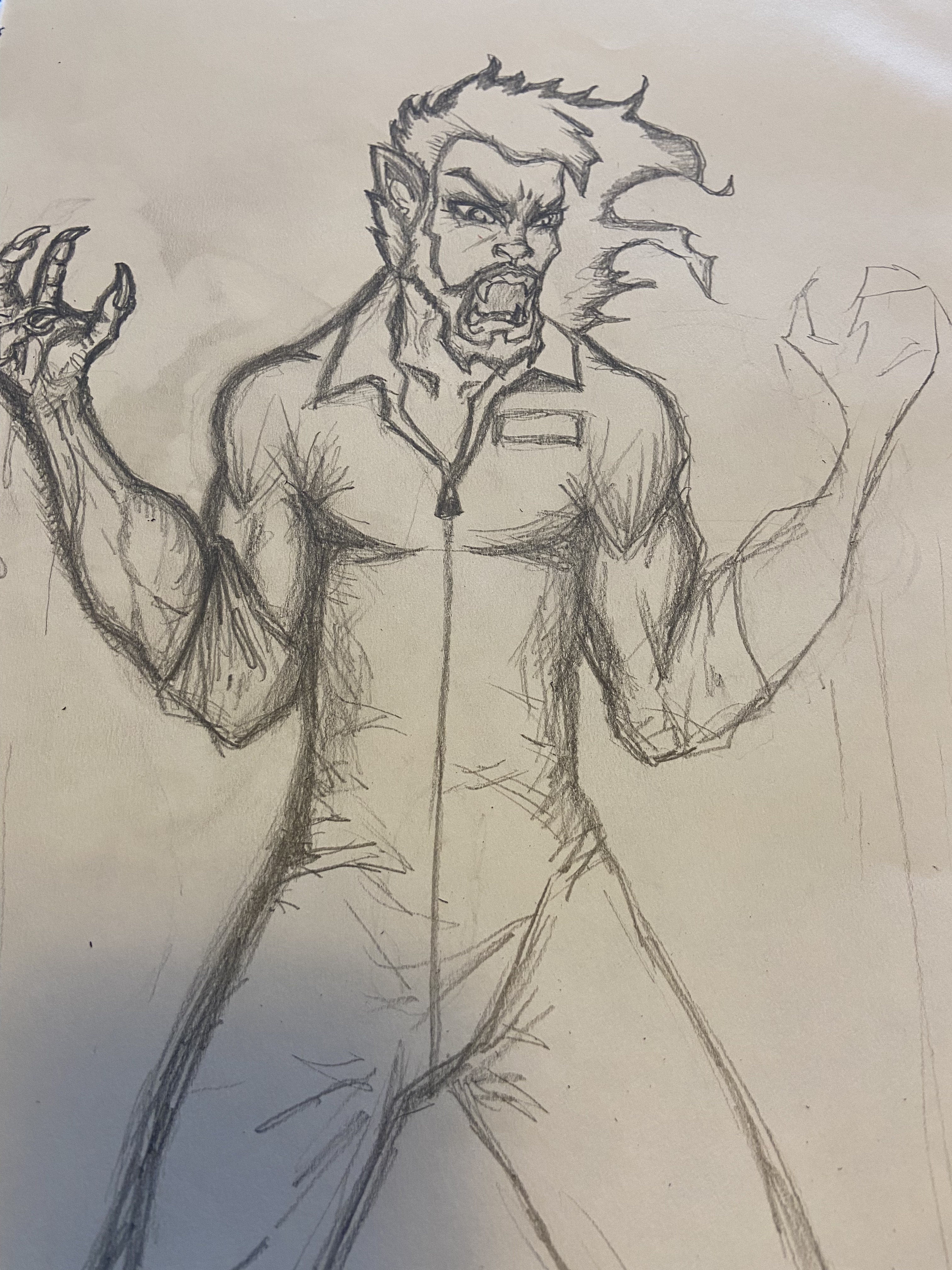 Original pencil sketch of Vlad from Cellblock D
